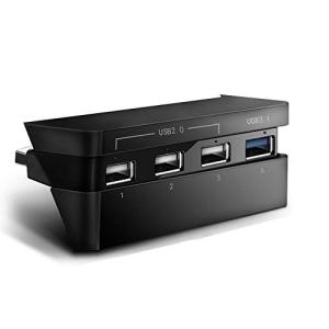 P S 4 SLIM用 一体型4ポートUSBハブ USB2.0＆3.0搭載 ケーブル不要 PlayStation4 SLIM USB拡張 HUB