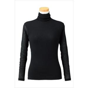 天使の綿シフォン 7分袖 ハイネック カットソー 【2025年秋冬新カラー