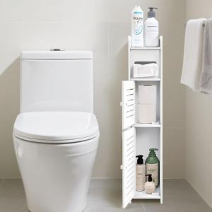 BYAREI トイレ 収納 スリム 15cm 幅 トイレラック 安定性向上・防水PVC製 隙間収納 おしゃれ トイレットペーパー ストッカー