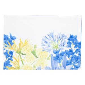 MORIPiLO(モリシタ) 枕カバー (日比谷花壇シリーズ アイリス柄) 約43x63cm ブルー ピローケース 洗える 大人可愛い おし