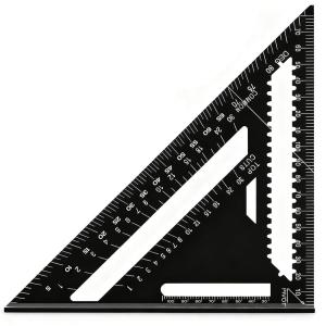 YFFSFDC 三角定規 アルミ合金製 木工用 丸鋸定規 直角定規 0-90度 多角度調整可能 両面目盛り 高精度 分度器 測定ツール 建築