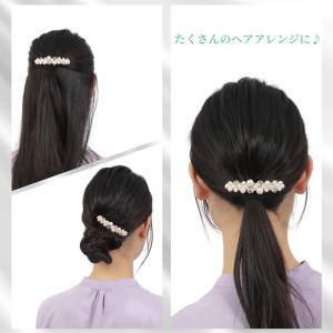 パール バレッタ ビジュー ヘアクリップ ヘア...の詳細画像4