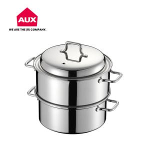 コンパクトスチームポット 17cm AUT1401 蒸し器 鍋 両手鍋 IH・ガス両対応 レシピブック付 オークス AUX