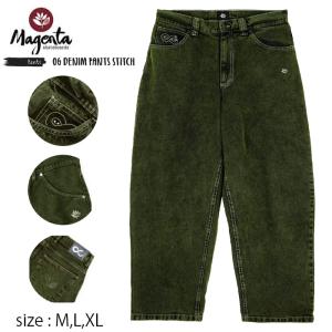 MAGENTA マゼンタ ボトム パンツ デニム スケボー SP24 OG DENIM PANTS STITCH GREEN DENIM ストリート スケートボード｜crass