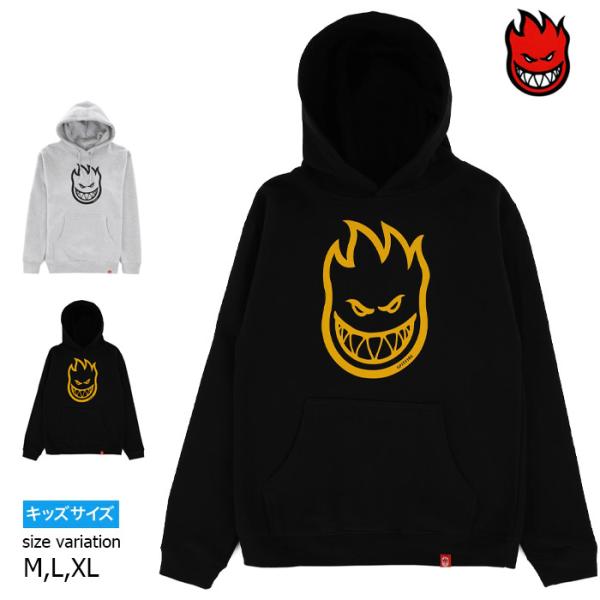 SPITFIRE YOUTH BIGHEAD PULLOVER HOODE BLK/GLD GRAY...
