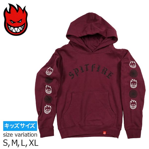SPITFIRE OLD E COMBO YOUTH SLEEVE PULLOVER HOODE M...