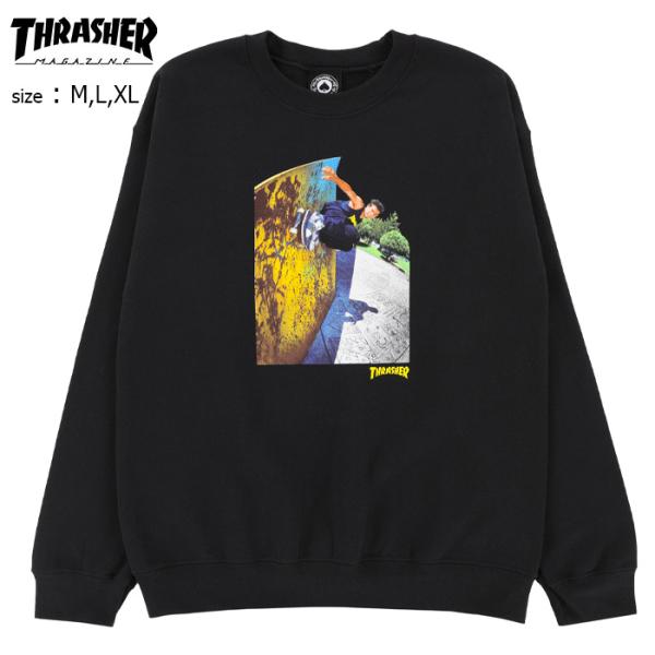 THRASHER スラッシャー クルーネック スウェット トレーナー 長袖 スケボー MIC-E W...