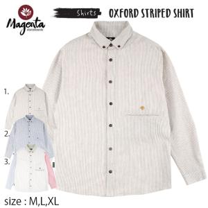 MAGENTA マゼンタ シャツ 長袖 スケボー ストライプ オックスフォード SP24 OXFORD STRIPED SHIRT ストリート スケートボード｜crass