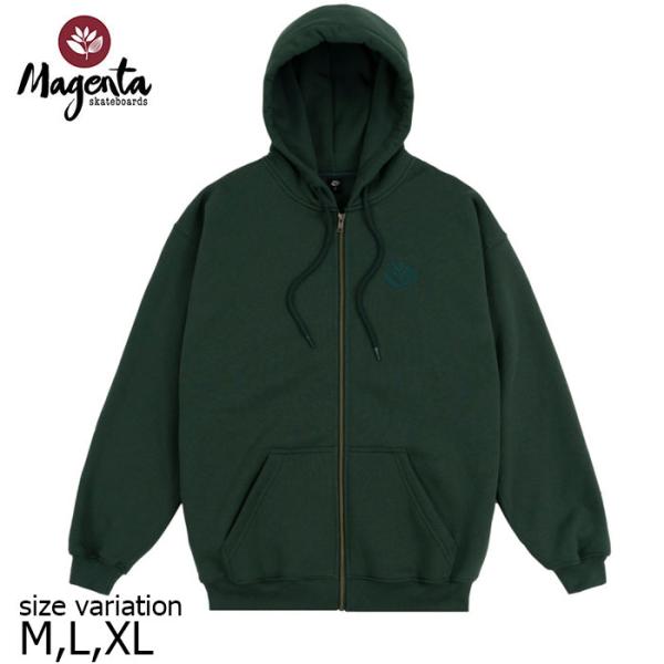 MAGENTA SP25 PATCH ZIPPED HOODIE GREEN マゼンタ フーディー ...
