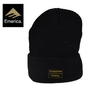 エメリカ ペンデルトン コラボ ニット帽 PENDLETON CUFFBEANIE スケート 帽子 メンズ レディース BLACK 黒 スケートボード ビーニー｜crass