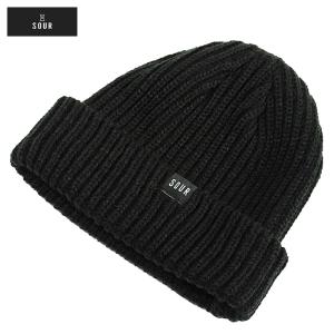 SOUR sweaper Beanie BALCK サワー ビーニー ニット帽｜crass