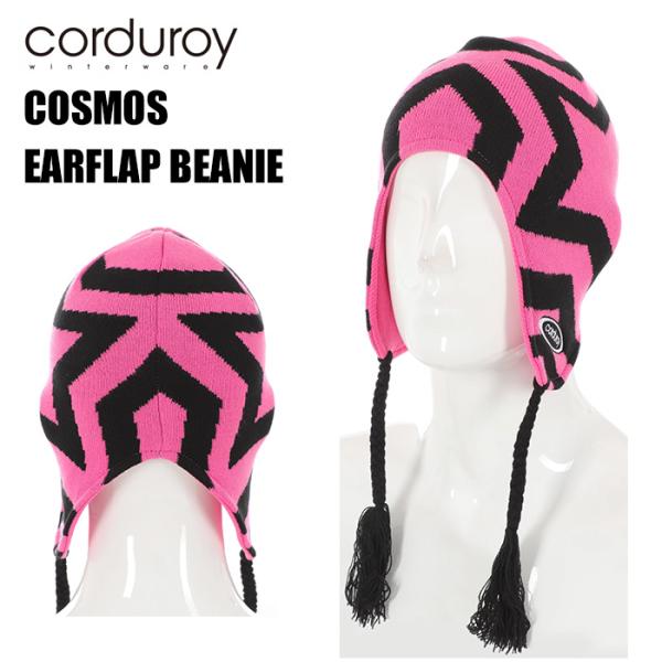CORDUROY COSMOS EARFLAP BEANIE PINK コーデュロイ イヤーフラップ...