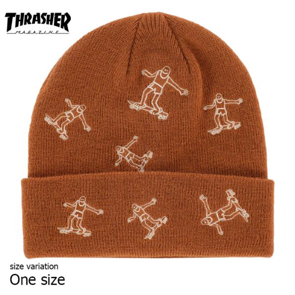 THRASHER スラッシャー ビーニー ニット帽 ゴンズ 帽子 スケボー GONZ PATTERN...