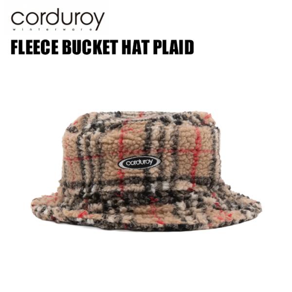 CORDUROY FLEECE BUCKET HAT PLAID  コーデュロイ フリースバケットハ...
