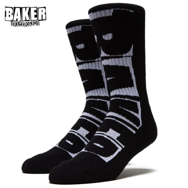 BAKER ベイカー ベーカー 靴下 ソックス スケボー SOCKS BRANED BLACK メン...