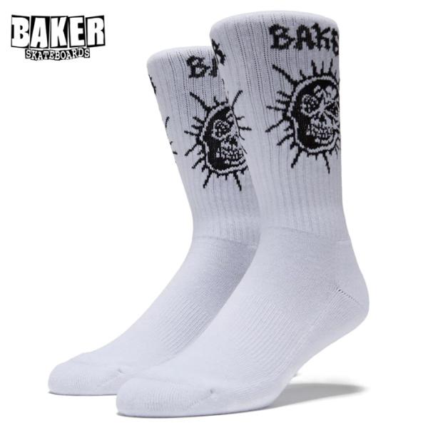 BAKER ベイカー ベーカー 靴下 ソックス スケボー SOCKS Fury WHITE メンズ ...