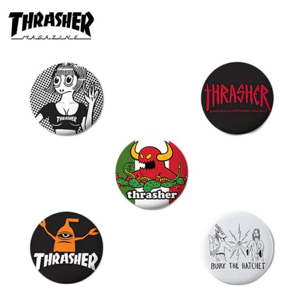 THRASHER スラッシャー ボタン スケボー THRASHER X TOY MACHINE BU...