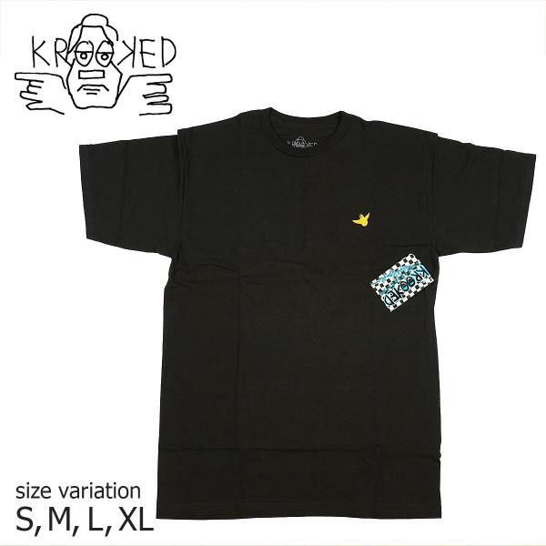 KROOKED S/S OG BIRD EMB BLK/YLW Tシャツ クルキッド 半袖 マークゴ...