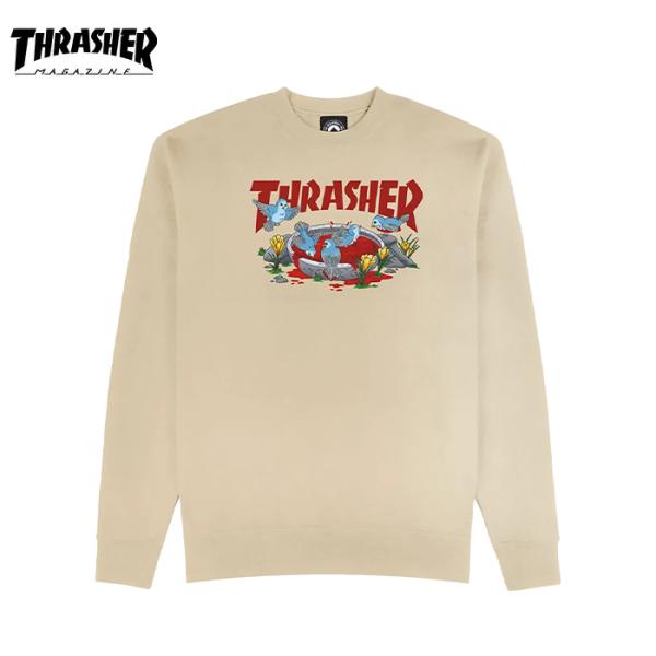 THRASHER CREW NECK BLOOD BATH SAND スラッシャー サンド ロングス...