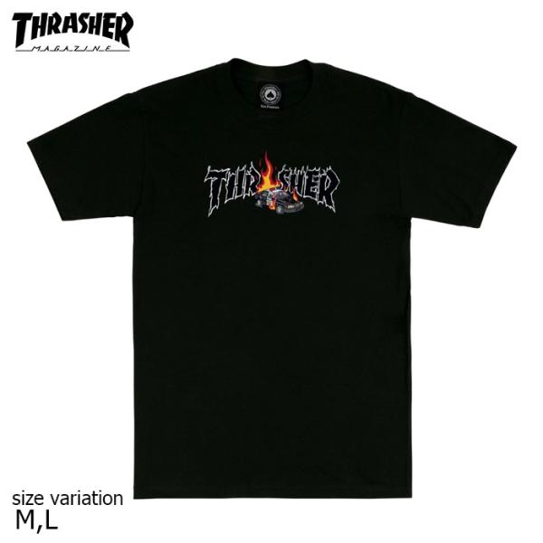 THRASHER COP CAR S/S M L BLACK Tシャツ 半袖 スラッシャー ブラック...