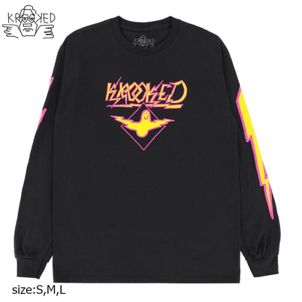 KROOKED ロングスリーブ クルキッド 長袖 スケボー BIRD LIGHTENING SLEE...