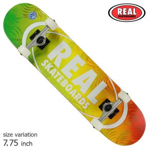 REAL ISLAND OVAL COMPLETE GRN/YEL 7.75 inch コンプリートスケートボード スケボー｜crass