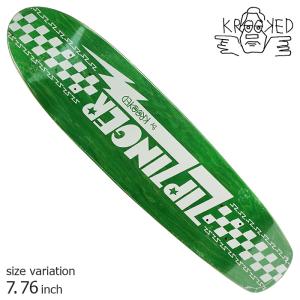 KROOKED ZIP ZINGER  GREEN 7.76 inch クルキッド クルックド ジップジンガー スケートボード スケボー クルーザー デッキ マーク ゴンザレス ゴンズ｜crass