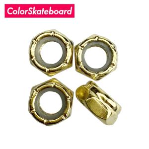 COLOR SKATEBOARD AXLE NUTS GOLD アクセルナット ネジ 部品｜crass