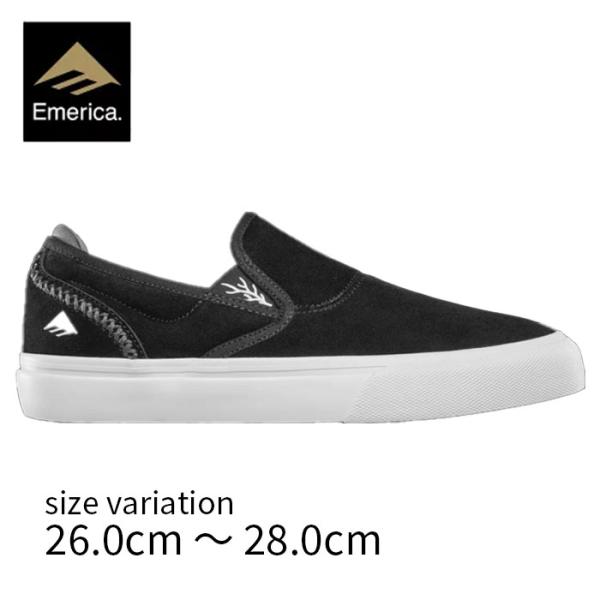 Emerica WINO G6 SLIP ON BLK/WHT/WHT エメリカ スニーカー スリッ...