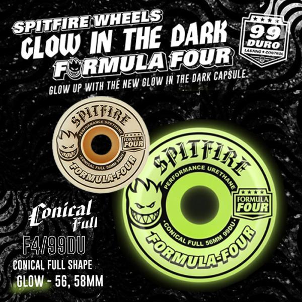 SPITFIRE F4 ウィール スピットファイアー スケボー 蓄光 99D GLOW CONICA...