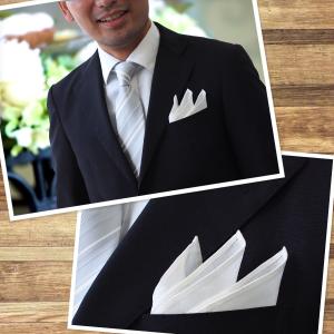 ポケットチーフ 白 フレンチリネン 麻100%...の詳細画像2