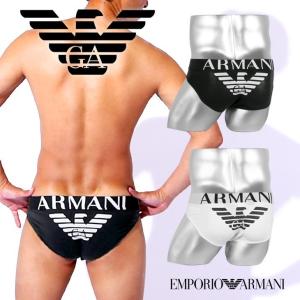 エンポリオ アルマーニ EMPORIO ARMANI ブリーフ メンズ アンダーウェア 男性 下着 綿混 コットン ビキニ ローライズ ロゴ 高級 ハイブランド メール便｜crazyferret