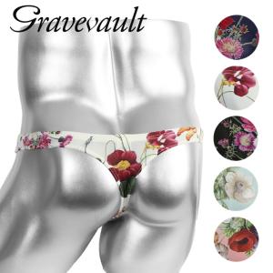 Tバック グレイブボールト Gravevault メンズ 下着 紳士 ビキニ パンツ かっこいい おしゃれ 速乾 花柄 高級 ブランド 国産 日本製 父の日 プレゼント