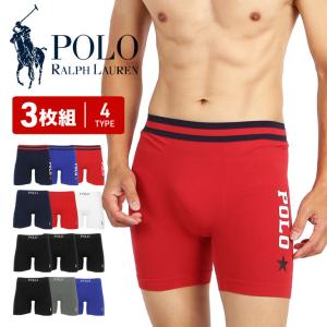 ポロ ラルフローレン ボクサーパンツ 3枚セット POLO RALPH LAUREN ロング メンズ アンダーウェア コットン ブランド  父の日｜crazyferret