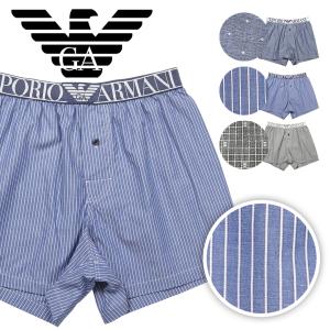 トランクス メンズ エンポリオ アルマーニ EMPORIO ARMANI 男性 紳士 下着 綿100 部屋着 前開き 父の日 父 男性用の商品画像