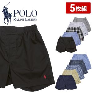 ポロ ラルフローレン トランクス POLO RALPH LAUREN 5枚セット メンズ アンダーウェア コットン100% 綿 前開き ブランド ロゴ 高級 ハイブランド｜crazyferret