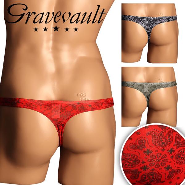 Tバック メンズ グレイブボールト Gravevault パンツ 下着 バンダナ ペイズリー キムタ...