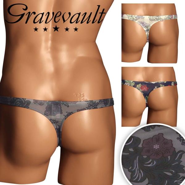 グレイブボールト Gravevault Tバック パンツ メンズ 下着 紳士 フラワー 花 キムタク...