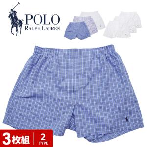 セール トランクス パンツ メンズ 3枚 セット 男性 下着 父 ポロ ラルフローレン ラルフ POLO RALPH LAUREN 綿 前開き 紳士 大人｜crazyferret