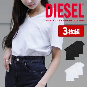 ディーゼル DIESEL 3枚セット Tシャツ 半袖レディース 綿100% コットン シンプル ロゴ ワンポイント 無地 ブランド 新生活 プレゼント