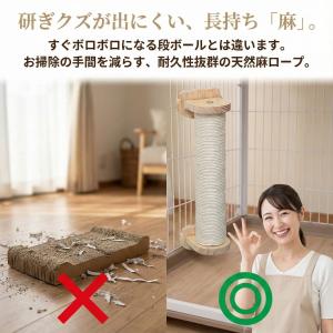 猫 爪とぎ ポール ケージ用 丸型 ロープ 木...の詳細画像4