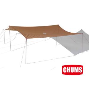【ポール別売り】チャムス CHUMS ブービーT/Cタープスクエア ファミリーキャンプ グループキャンプ 大人数用 ブラウン CH62-1386/ラッピング不可