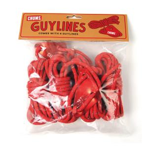 チャムス CHUMS ガイライン 3m 4セット入り GuyLines ロープ ガイドロープ 張り綱 テント タープ  キャンプ フェス アウトドア CH62-1517