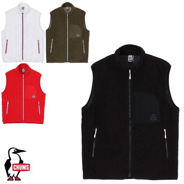 チャムス CHUMS 正規品 ブービーステッチフリースベスト フリースジャケット 秋冬 アウター ミ...