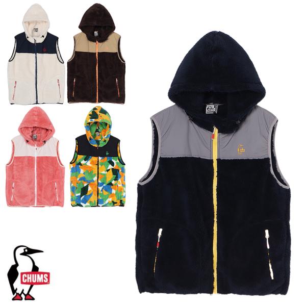 チャムス CHUMS 正規品 エルモフリースベスト フリースベスト エルモフリース フード付き 秋冬...