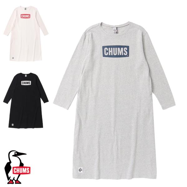 チャムス CHUMS正規品 チャムスロゴロングスリーブティードレス ワンピース レディース ボックス...