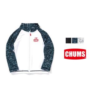 チャムス CHUMS キッズ スプラッシュ スタンドジップ ラッシュガード 長袖 水着 海 プール UVカット CH20-1035｜creak-net