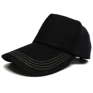 【公式】BIGWATCH 大きいサイズ 帽子  メンズ キャップ 無地ヘンプ コットンキャップ オールブラック ロングVer.   ビッグワッチ正規品  UVカット｜大きいサイズの帽子専門店CREAK