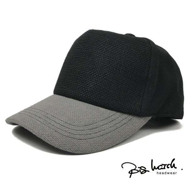 【公式】BIGWATCH 大きいサイズ メンズ 帽子  ヘンプコットン キャップ 黒 ブラック/グレ...