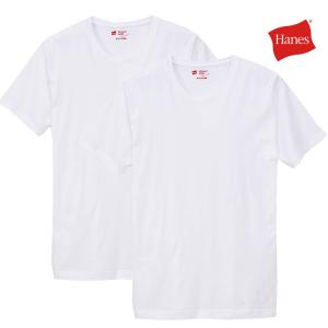 ヘインズ Hanes Tシャツ 2枚組 ジャパンフィット クルーネックTシャツ 5.3oz メンズ インナー アンダーウェア 半袖 無地 コットン100% ホワイト 白 H5310｜creak-net